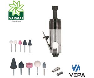 VEPA P125/1 Smeriglio semiprofessionale aria compressa 1/4 con assortimento mole