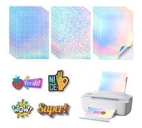VEPEPE 12 Fogli di Carta Olografica Adesiva A4, Carta Olografica, Holographic Sheet per Adesivi, Stampe, Decorazioni, Album Fotografici, Artigianato Fatto A Mano