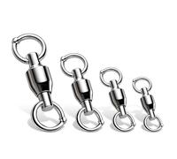 VEPEPE 30 Pezzi 0# Girelle Cuscinetti Sfera Connettore, Girevole da Pesca con Cuscinetto, Adatti per la Pesca in Fiume, in Acqua Dolce, con Galleggiante e in Ambiente Marino (Rame + Acciaio Inox)