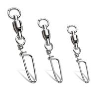 VEPEPE 30 Pezzi 1# Girelle per Carpa Sfera Girevoli Coastlock Scatta Anelli, con Chiusura a Costa e Robusto Anello Saldato, Adatto per la Pesca in Acqua Dolce e Salata (Rame + Acciaio Inox)