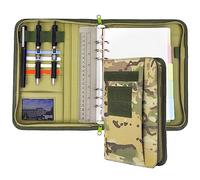 VEPKOIT Raccoglitore ad anelli militare con cerniera e copertina tattica per quaderni A5, piccolo raccoglitore OCP da uomo, organizer a 6 anelli, copertina per notebook militare (multi)