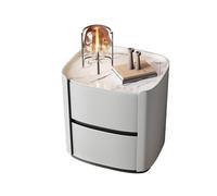 Vepnby Comodino, Comodino Piccolo con 2 Cassetto, Piano in Ardesia,Senza Maniglie, Mobile Con Cassetti per Camera Da Letto, Soggiorno(Gray,45x40x50cm)