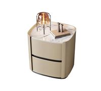 Vepnby Comodino, Comodino Piccolo con 2 Cassetto, Piano in Ardesia,Senza Maniglie, Mobile Con Cassetti per Camera Da Letto, Soggiorno(Gold,45x40x50cm)