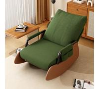 Vepnby Sedia a Dondolo con Poggiapiedi, Poltrone Salotto Poltrona, Sedia Allattamento Mamma con Cinghie a Schienale e Pedali per rilassarsi e leggere(Green Brown,Without Pedals)