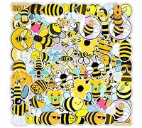 vepoty Adesivi per cartoni animati 50 pezzi Adesivi per api carini Adesivi per decalcomanie impermeabili Adesivi in vinile estetici belli miele per bottiglie d'acqua Laptop