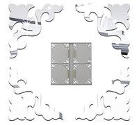vepoty Adesivo per mobili, 4 Pezzi, Diagonale autoadesiva, in Pizzo, a Specchio, Decorazione da Parete, Angolo onlay, Applique per mobili da Parete per la casa