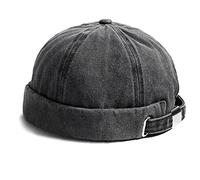 vepoty Cappello Beanie Che Corse a Bordo Senza Pezzi Arrotolato Skull Cap Cap Style Vintage Style Docker Hat Per Uomo