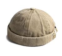 vepoty Cappello Beanie Che Corse a Bordo Senza Pezzi Arrotolato Skull Cap Cap Style Vintage Style Docker Hat Per Uomo