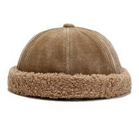 vepoty Cappello da berretto invernale Cappello da docker senza tesa Cappello da padrone di casa morbido Cappello da docker caldo da esterno Cappello da porto con polsino arrotolato