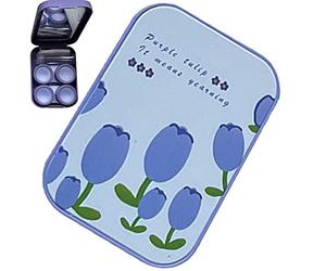 vepoty Custodia per lenti a contatto portatile Porta lenti a contatto da viaggio Contenitore per lenti a contatto con pinzette Bottiglia di soluzione che indossa il bastoncino