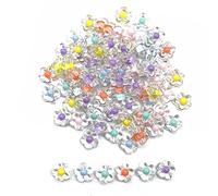 vepoty Perline distanziali per fiori 100 pezzi Macaron colori perline acriliche Piccole perline affascinanti trasparenti per la creazione di gioielli