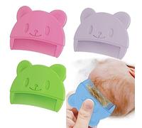 vepoty Pettine per Cappucci per Culla Neonato 4 Pezzi Pettine a Forma di Orso Adorabile Spazzola per la Testa del Bambino Pettine Curvo Strumento per Il Bagno del Cuoio capelluto dei Bambini