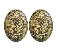 vepoty Spille Scudo Vichingo 2 Pezzi Spilla Sciarpa Medievale Vintage Spilla Sciarpa Scialle Gotico Spilla da Bavero per Donna Uomo