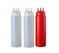 vepoty Spremi Bottiglia 3pcs a 3 Buche Bottiglie di Condimento per Ketchup Senaped Wappered Condimento Accessori Cucina Spremibile