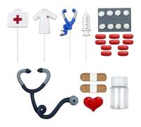 vepoty Topper per Torta Infermiera Topper per Cupcake Infermiera Decorazioni per Torte di Laurea Forniture per Feste Dottore per Festa di Compleanno di Infermiere