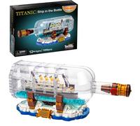 VEPOWER Ideas - Kit per la costruzione di una nave del Titanic in bottiglia, modello di nave Titanic con espositore, set da collezione e da esposizione, regalo creativo per adulti e bambini dai 12