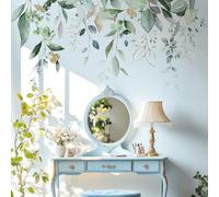 VePret Piante Verdi Foglie Adesivi Da Parete Peel e Stick, Grande Fiore Foglia Vinile Adesivi Da Parete, Rimovibile Vine Home Decor Arte per Camera da letto Soggiorno Aula Ufficio