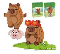 VEQENIFY Capybara, set di giocattoli da costruzione Capybara, mattoncini da costruzione, set di mini mattoncini da costruzione Capybara, con manuale (lingua italiana non garantita), per ragazze e