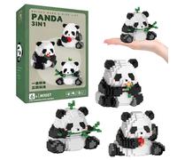 VEQENIFY Set di blocchi da costruzione Panda 3 in 1, Panda Mini Building Blocks, Blocchi impilabili Mini Mattoni Mattoncini Giocattolo, Simpatici Panda Animals Building Set per bambini 8+ anni (B)