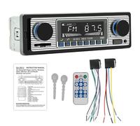 VEQENMOT Autoradio Bluetooth Vivavoce, Stereo per Auto DIN Singolo 12V-24V 1 DIN Lettore Audio Digitale Bluetooth Musica Mp3 FM/Trova un'auto/Registrazione Audio/USB/SD/AUX-in Telecomando Integrato