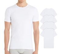 VEQUÈ Magliette da Uomo 100% Cotone Caldo Felpato Pacco da 4 Pezzi T-Shirt Maniche Corte Magliette e Canottiere Intime Made in Italy (IT, Testo, XXL, Regular, Regular, 4 Pezzi Bianchi)