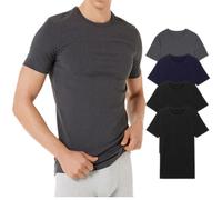 VEQUÈ Magliette da Uomo 100% Cotone Caldo Felpato Pacco da 4 Pezzi T-Shirt Maniche Corte Magliette e Canottiere Intime Made in Italy (IT, Testo, XL, Regular, Regular, 4 Pezzi Multicolor)