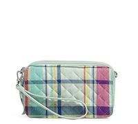 Vera Bradley All in One Crossbody Purse with RFID Protection, Cotton, Borsa a Tracolla Donna, Plaid Pastello-Cotone Riciclato, Taglia Unica