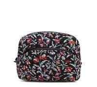 Vera Bradley Beauty case da donna, grande, in cotone, taglia unica, Perenni Noir, Taglia unica, Grande borsa organizer per cosmetici in cotone