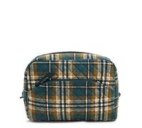 Vera Bradley Beauty case da donna, grande, in cotone, taglia unica, Plaid Frutteto, Taglia unica, Grande borsa organizer per cosmetici in cotone