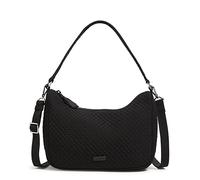Vera Bradley Borsa a tracolla Frannie Crescent in microfibra, Classic Black, Nero classico., Taglia unica