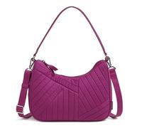 Vera Bradley Borsa a tracolla in cotone Frannie Crescent, lampone scuro, Lampone scuro