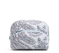 Vera Bradley Borsa cosmetica trapezoidale da donna in cotone, Soft Sky Paisley, taglia unica, Grande trousse in cotone