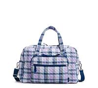 Vera Bradley Borsa da viaggio da donna, in cotone, taglia unica, Plaid Ametista - Cotone Riciclato, Taglia unica, Borsa da viaggio Weekender in cotone