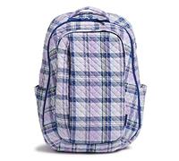 Vera Bradley Borsa da viaggio grande in cotone da donna, Plaid Ametista - Cotone Riciclato, Taglia unica