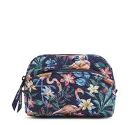 Vera Bradley Borsa organizer per cosmetici in cotone da donna, Giardino Flamingo, Taglia unica, Borsa organizer per cosmetici in cotone medio