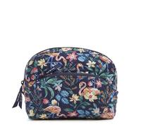 Vera Bradley Borsa organizer per trucco cosmetico grande in cotone da donna, Giardino Flamingo, Taglia unica, Grande borsa organizer per cosmetici in cotone