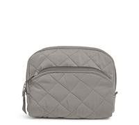 Vera Bradley Borsa organizer per trucco cosmetico medio da donna in twill, Grigio Tranquil, Taglia unica