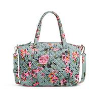 Vera Bradley Borsa Tracolla Plissettato, Borsetta Donna, Rosy Outlook-Cotone Riciclato, Taglia Unica