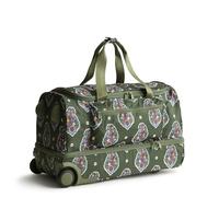 Vera Bradley Borsone da donna in poliestere Ripstop Adair Rolling Duffel, Kew Gardens Verde, Taglia unica, Ripstop poliestere Adair Rolling Duffel