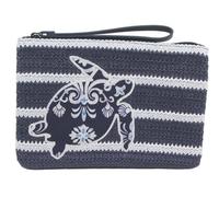 Vera Bradley Braccialetto in paglia, medaglione blu in acciaio