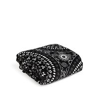 Vera Bradley Coperta da donna in pile con medaglione a bandana nera, 80 x 50 cm