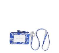 Vera Bradley Cordino identificativo con zip in cotone, Blu