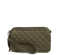 Vera Bradley Cotton all in One Crossbody Purse with RFID Protection, Borsa a Tracolla Donna, Climbing Ivy Green-Cotone Riciclato, Taglia Unica