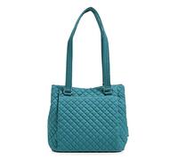Vera Bradley Cotton Multi-Compartment Shoulder Satchel Purse, Borsa a Mano Donna, Forever Green-Cotone Riciclato, Talla única