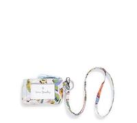 Vera Bradley Cotton Zip ID Case And Lanyard Combo, Porta Badge Donna, Sea Air Floral-Cotone Riciclato, Einheitsgröße