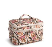Vera Bradley Custodia cosmetica da donna in cotone premium, Paisley in fiore, Taglia unica