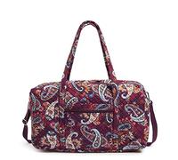 Vera Bradley Iconic Lay Flat Travel Duffel, Signature Cotton Duffle Bag, Jamboree Paisley, Taglia unica, Borsone da viaggio piatto in cotone