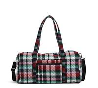 Vera Bradley Large Travel Duffle Bag, Cotton, Borsone di Tessuto Donna, Ribbons Plaid - Cotone Riciclato, Einheitsgröße