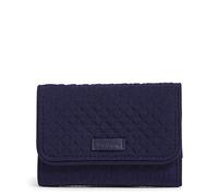 Vera Bradley Polyester RFID Riley Compact Wallet, Portafogli Donna, Bleu Marine Véritable, Taglia Unica