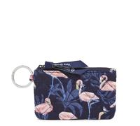 Vera Bradley Portafoglio da donna in cotone con cerniera, motivo fenicottero, taglia unica
